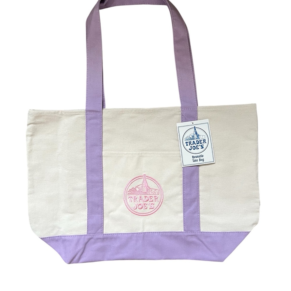 Trader Joe’s Large Lavender Canvas Tote